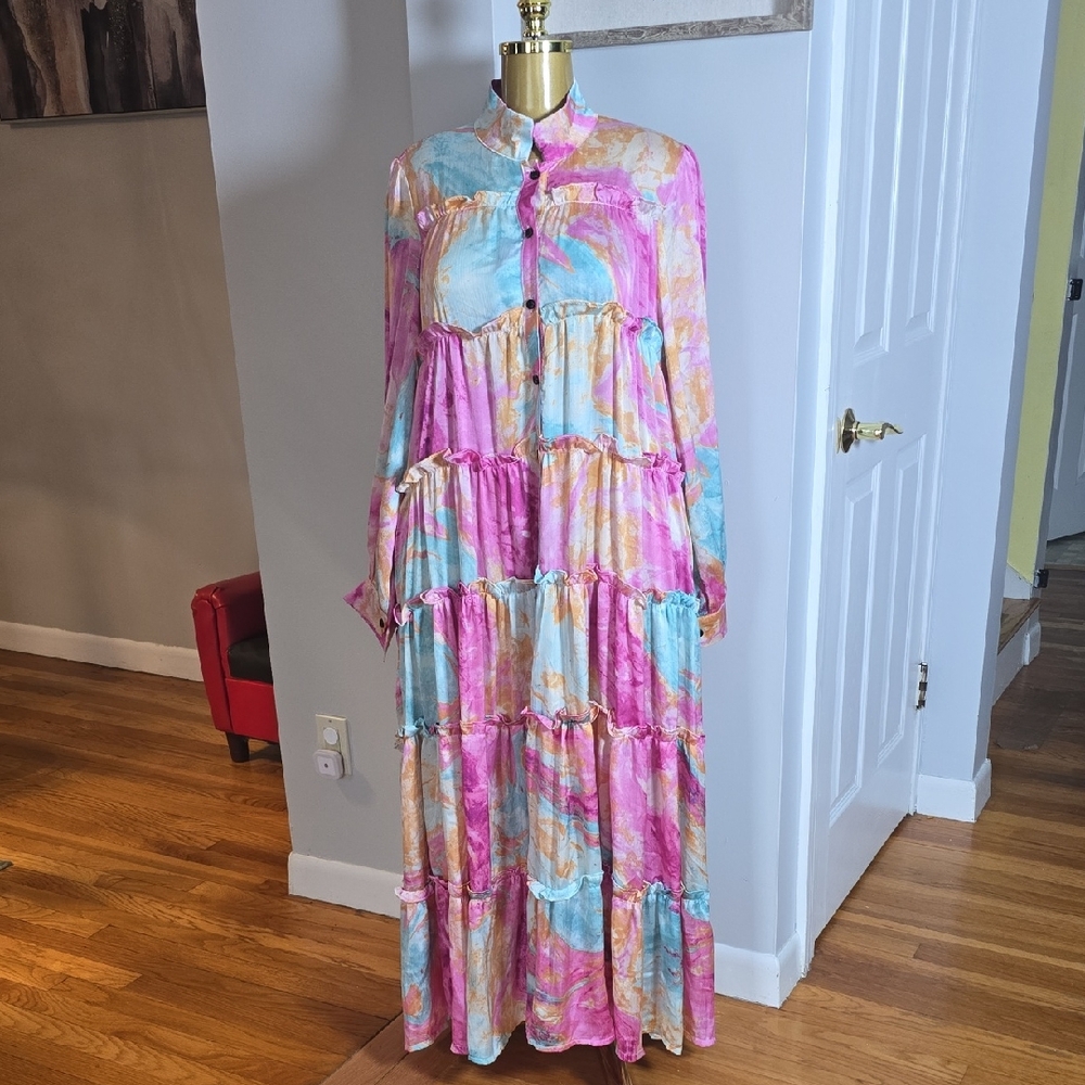 Women’s Multi-Color Tiered Maxi Dress